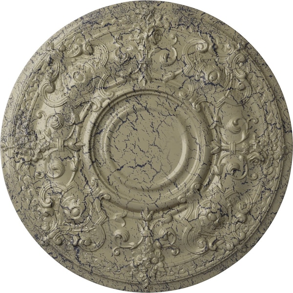 Ekena Millwork Oslo Ceiling Medallion (Fits Canopies up to 10 1/2"), 28 1/8"OD x 1 3/4"P, Castle Stone Crackle CM28OSCSC - main